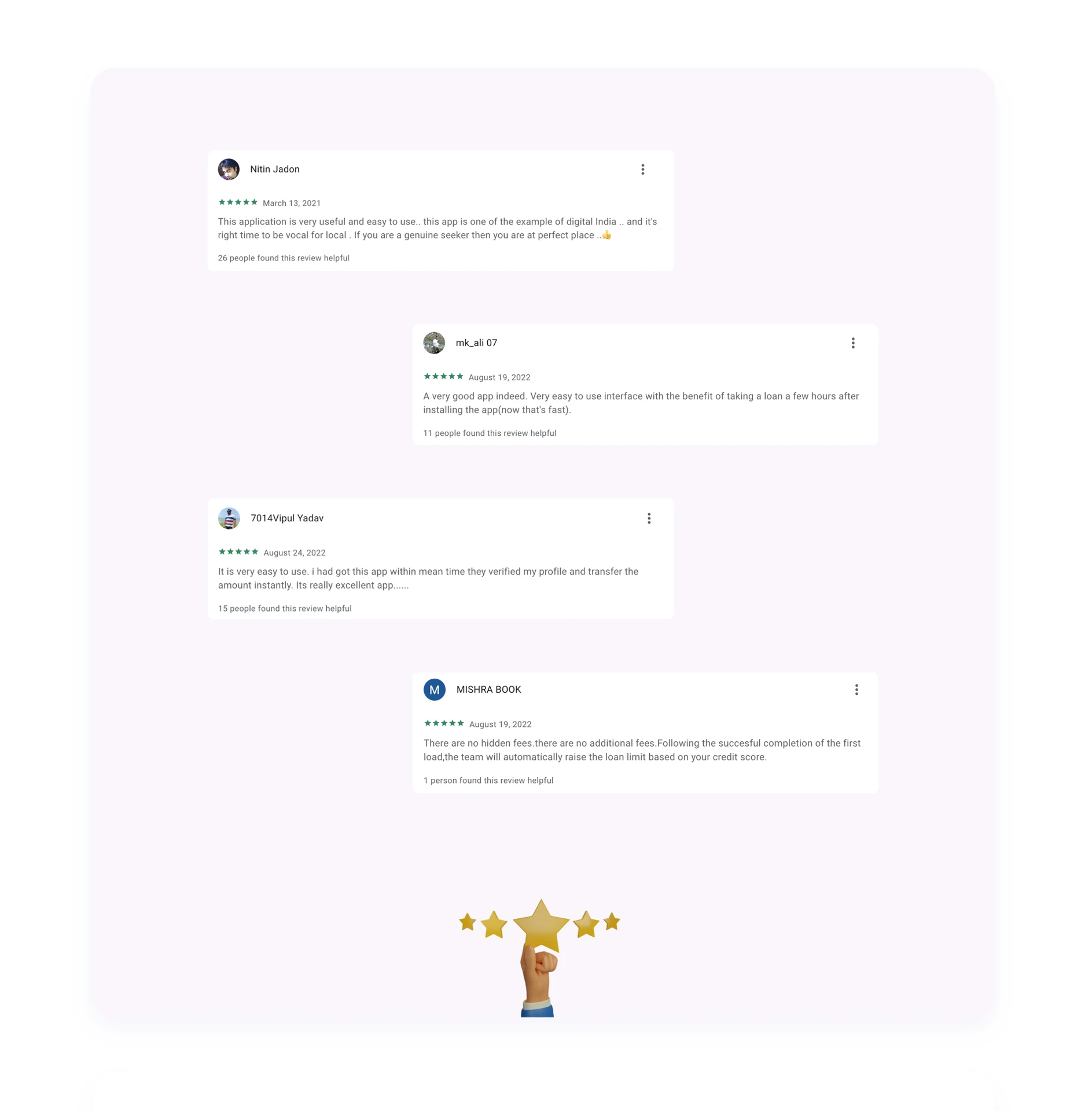 Selected public reviews from Walkfin users