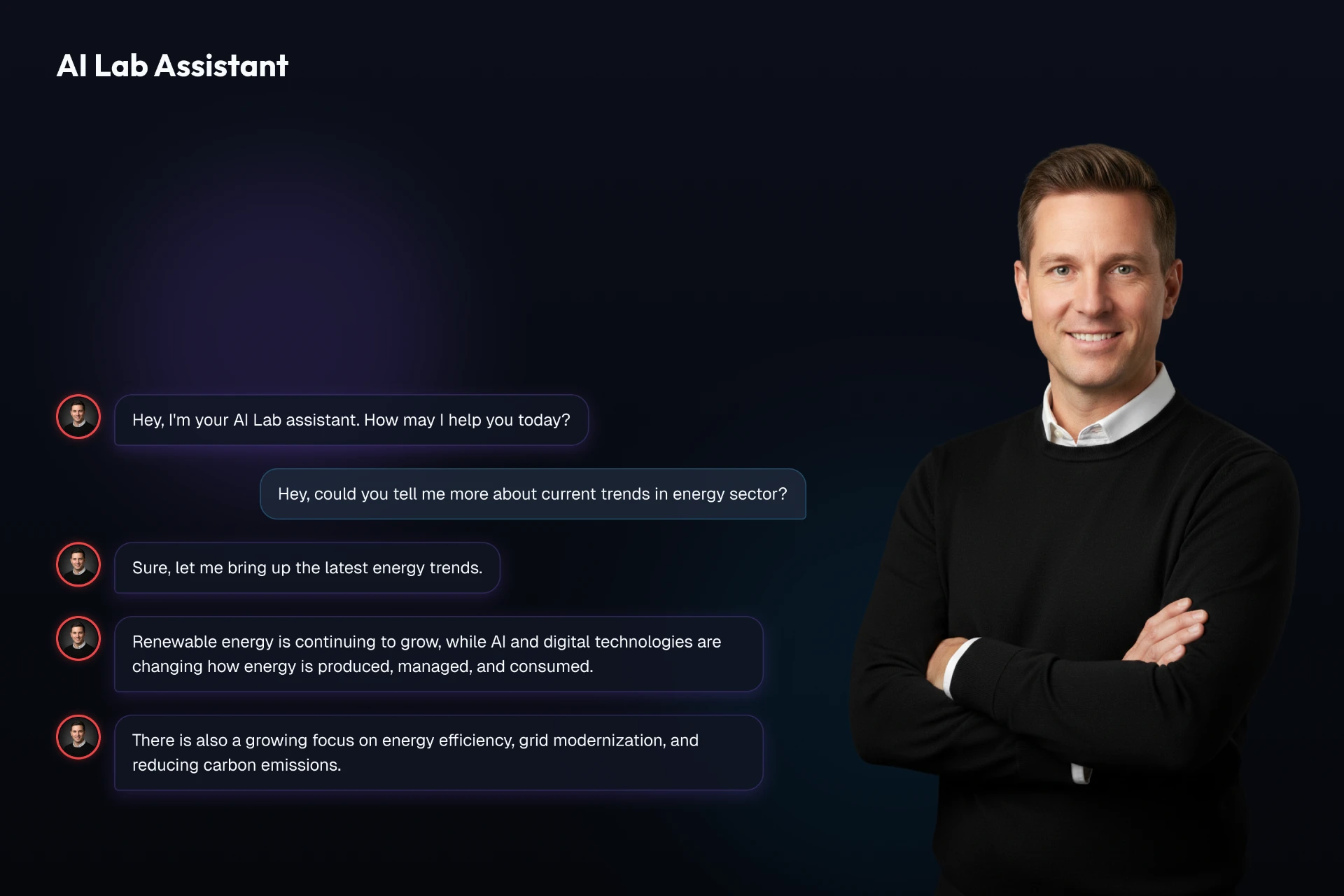 AI Lab avatar conversation interface