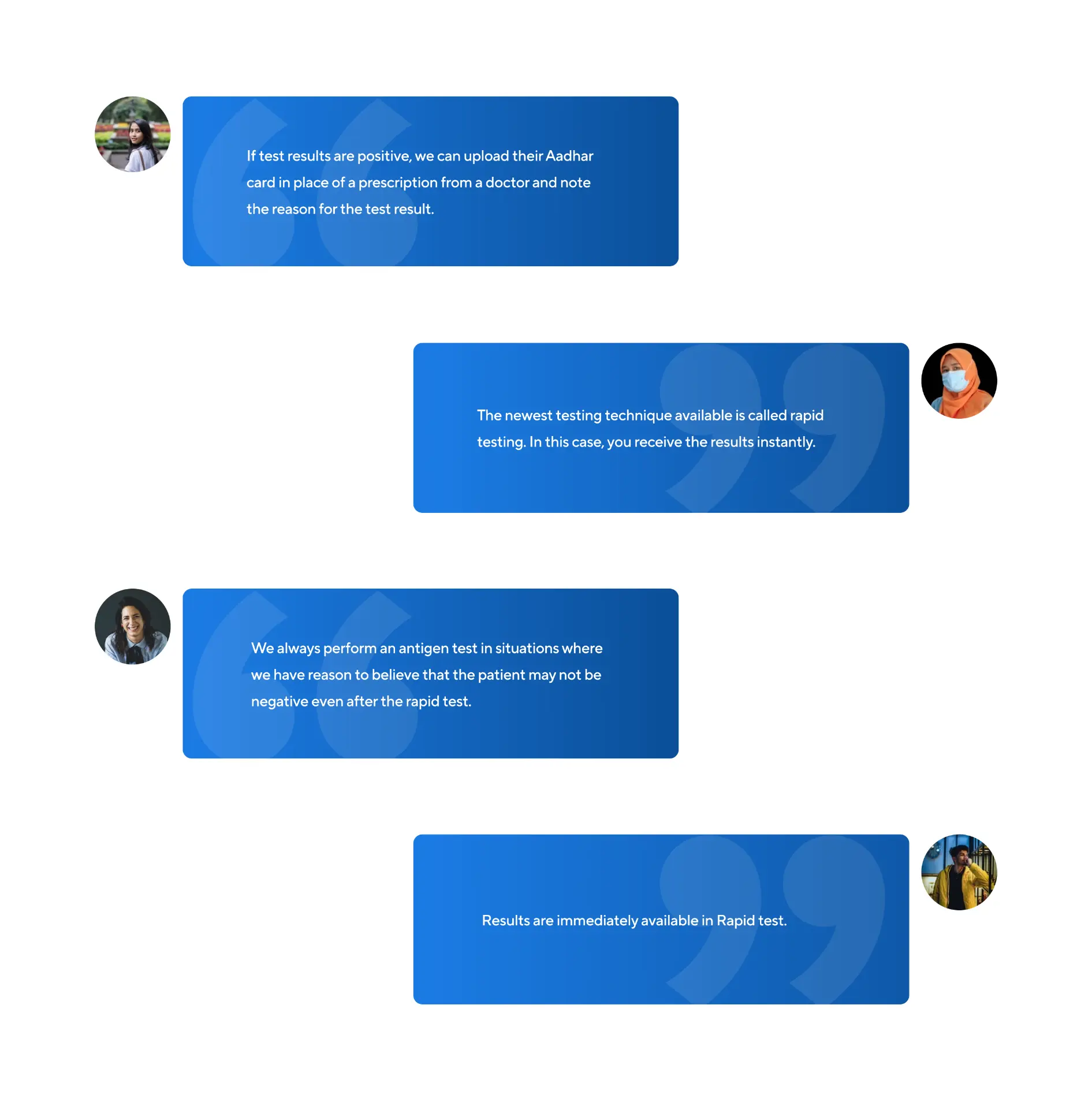 Research statements gathered from Testrack users