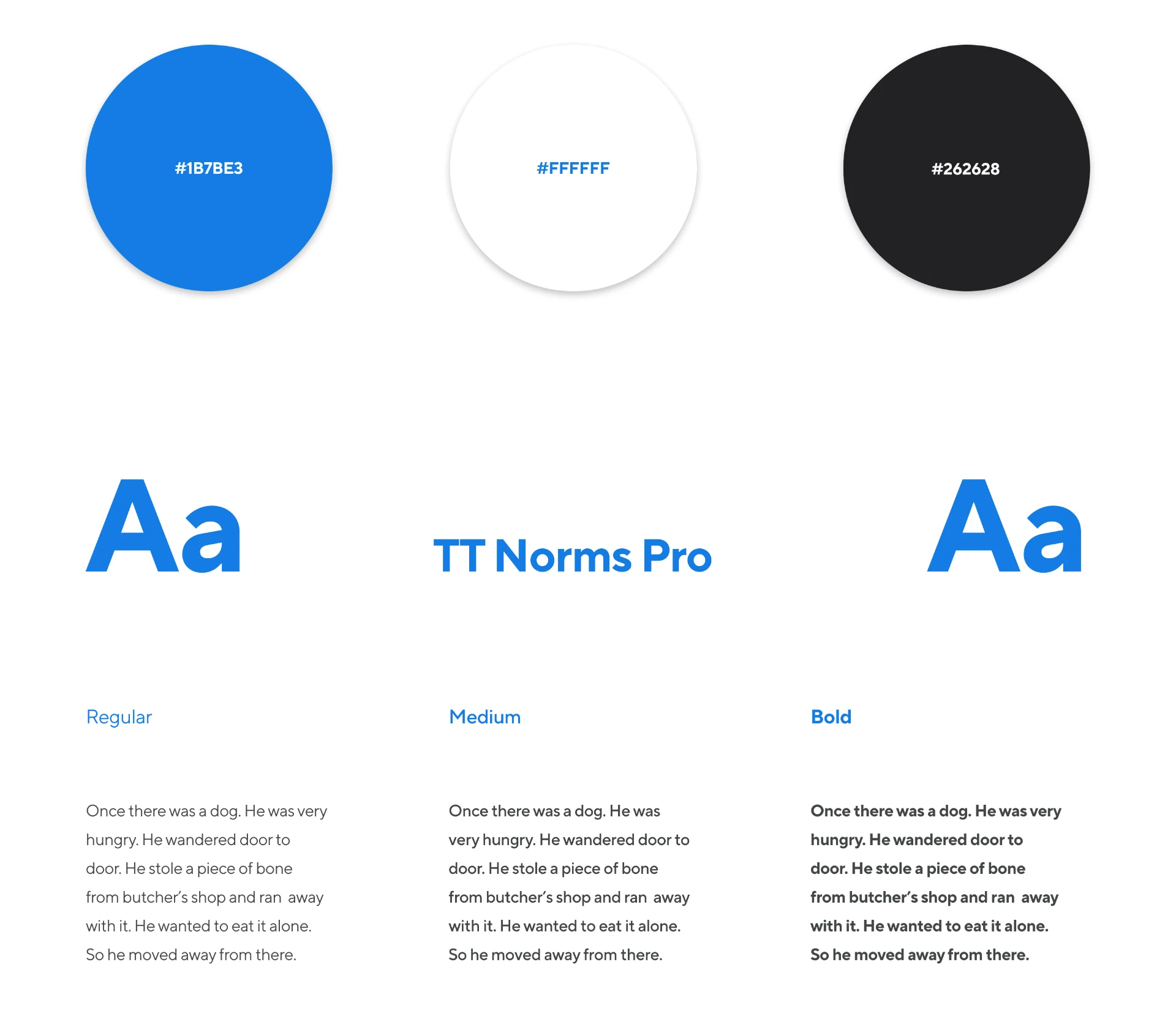 Testrack colour palette and typography system